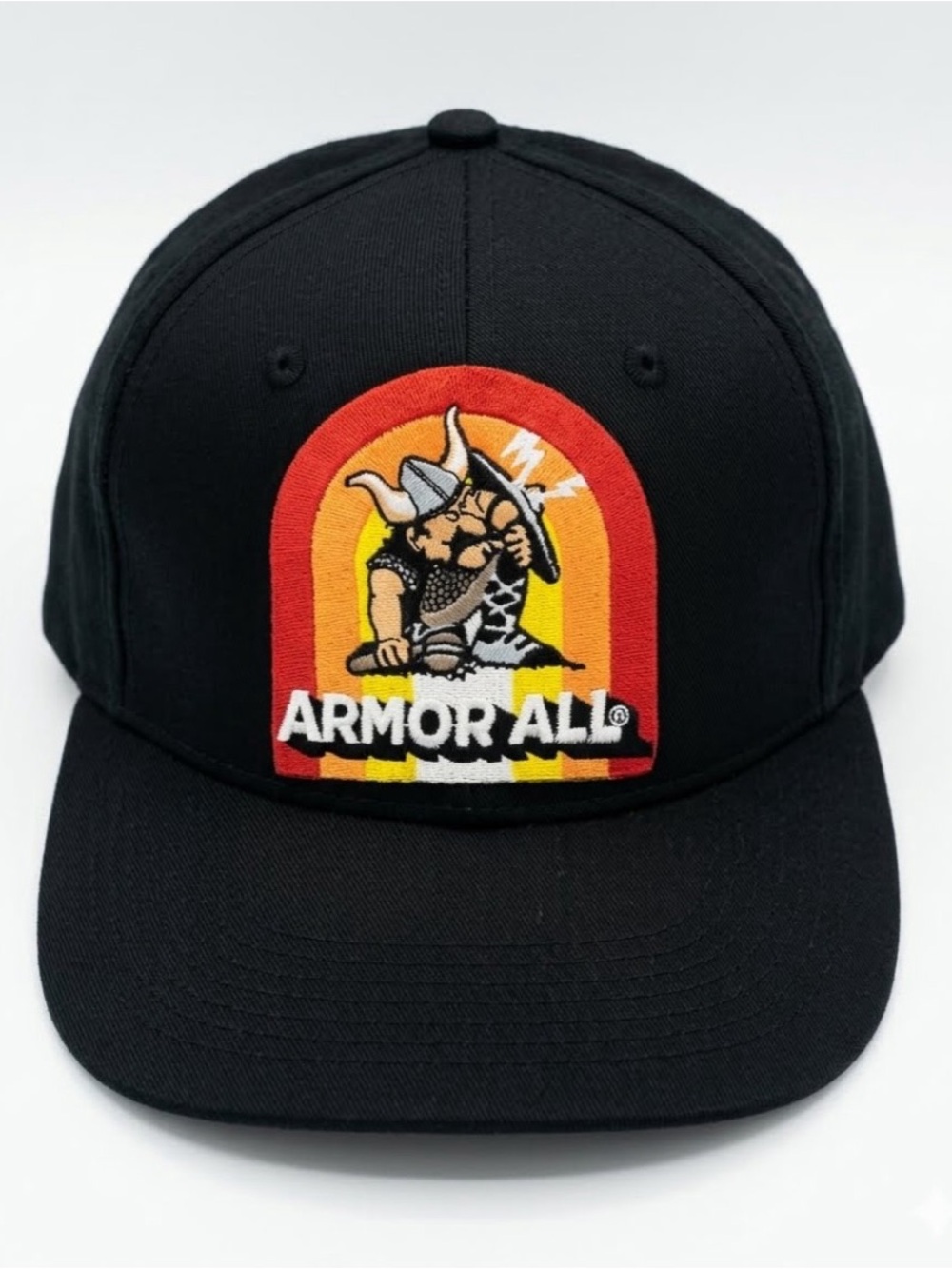 VTG 80s Armor All Products Viking Snapback Hat Black Car Promo Trucker C